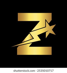 Star Logo combine with letter Z vector template