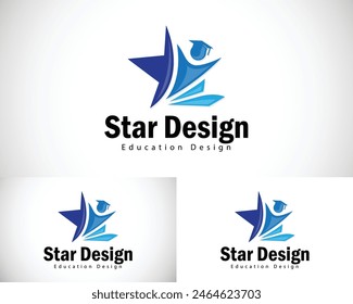 star logo creative education reaching book design concept