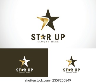 star logo creative sign symbol arrow growth success concept icon design