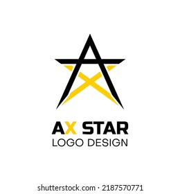 as star logo design in black and yellow color. vector illustration