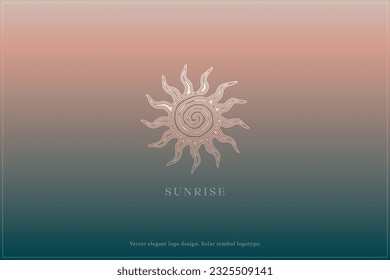 Star logo design, Celestial logotype, Minimal sun, Beauty, Feminine logo design, Universe, Space, Solar symbol