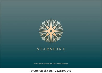 Star logo design, Celestial logotype, Minimal sun, Beauty, Feminine logo design, Universe, Space, Solar symbol