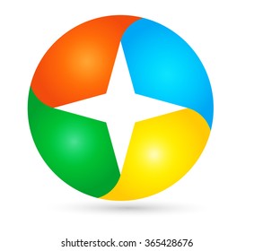 Star Logo Design . Circle icon Vector . 