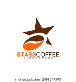 Star logo design with coffee beans.