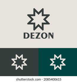 Star logo design concept. Geometric logomark illustration. Can representing science, galaxy, modern.