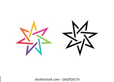 Star logo design concept with seven corner, very suitable in various business purposes, also for icon, symbol and many more.