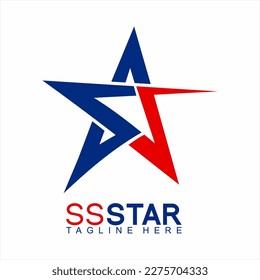 Star logo design with double Letter S concept.