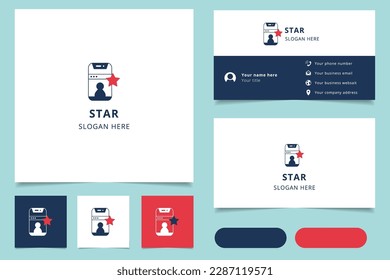 Star logo design with editable slogan. Branding book and business card template.