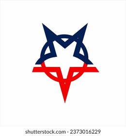 Star logo design with fox head concept.