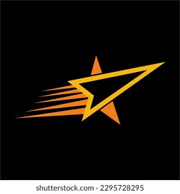 Star logo design with go fast concept.