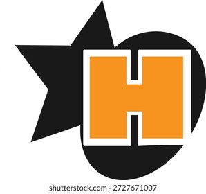 Design do logotipo da estrela. Design do logotipo Star H. Design do logotipo H