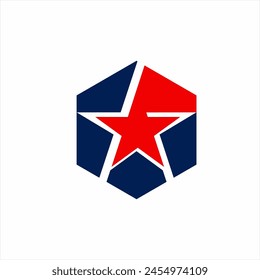 Star-Logo-Design mit Sechseck-Konzept.