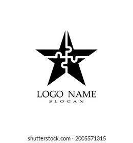 
logotipo de estrella. diseño estrella. Plantilla vectorial de icono de estrella. rompecabezas de estrellas
