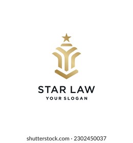 Idea de diseño de logotipo de estrella con un concepto de estilo único