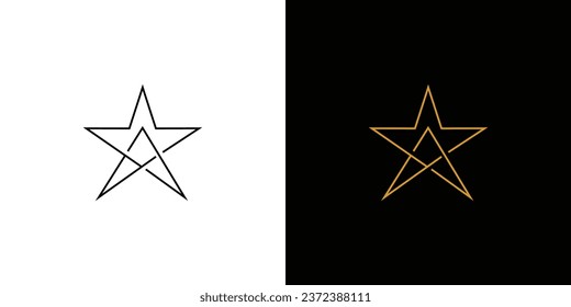 The star logo design with the initial letter A is unique and modern