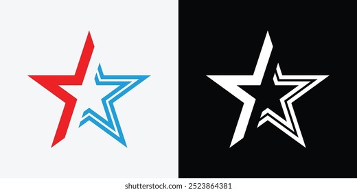 Star Logo Design isolated on white background