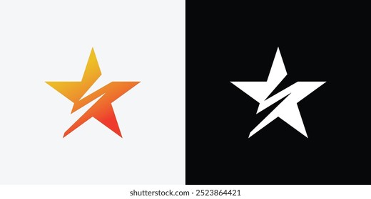 Design do logotipo da estrela isolado no fundo branco