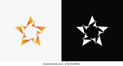 Diseño del logotipo de la estrella aislado en el fondo blanco