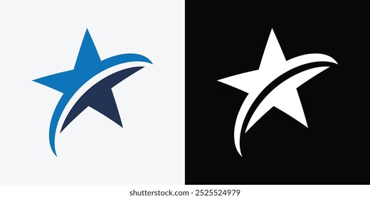 Diseño del logotipo de la estrella aislado en el fondo blanco