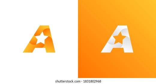 A star logo design . letter A with star concept logo design . vector illustration eps10