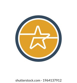 Star logo design, outline star icon inside circle shape - Vector