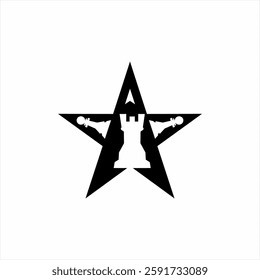 Star logo design with pawn and rook.