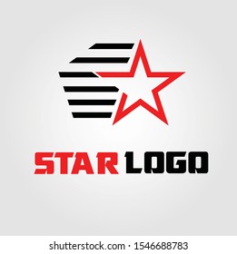 star logo design. red and black star logo. logo design