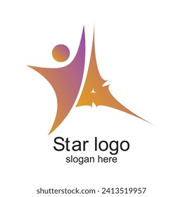Diseño de logotipo de estrella: concepto simple de Vector Premium