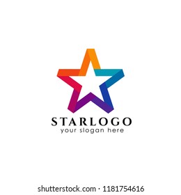 star logo design stock. colorful star icon in gradient style