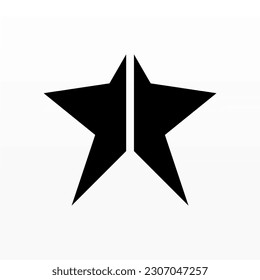 Star logo design template in black color and on white background