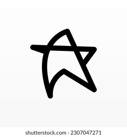 Star logo design template in black color and on white background