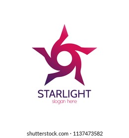 Star logo design template. Starlight icon for business company identity. Stardust vector illustration
