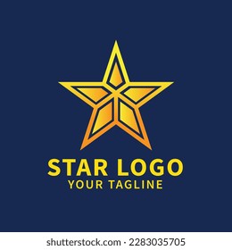 Star logo design template with yellow color
