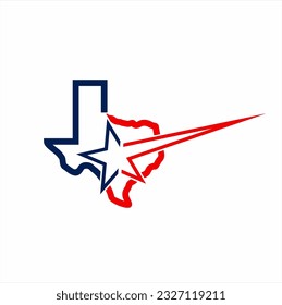 Star logo design with Texas map.