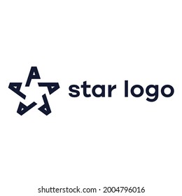 star logo design vector with geometry round graphic