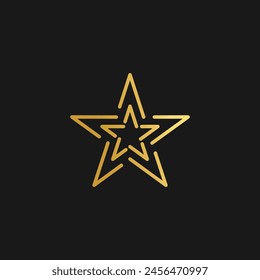 Star logo design vector with golden gradient and creative idea