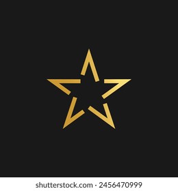 Star logo design vector with golden gradient and creative idea