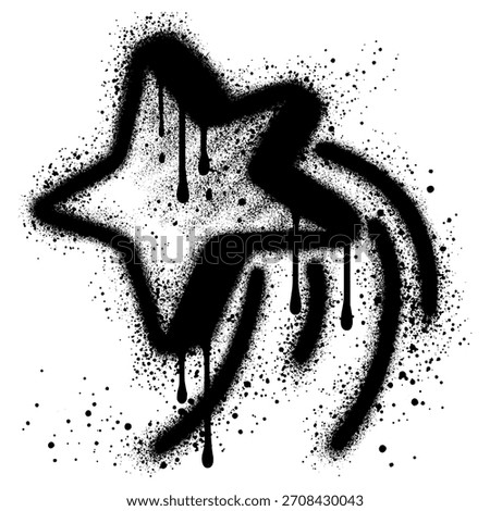 Star logo designs in graffiti style with black spray paint. Fast star logo
