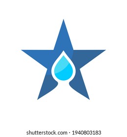 Star Logo Drop Logo Star with Drop Logo Symbol