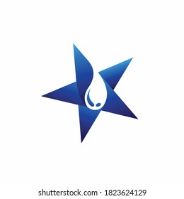 star logo with droplet vector