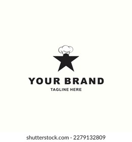 logotipo estrella con un elegante sombrero de chef adecuado para su restaurante