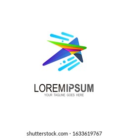 Star logo with fast design, Space icon template