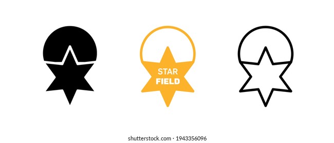 Star logo. Star field location icon design logo. Silhouette, colorful and linear star field icon set. Creative location icon for your web mobile application logo design. Line vector illustration.