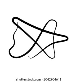 Logotipo de estrella formado a partir de una línea de diferente espesor