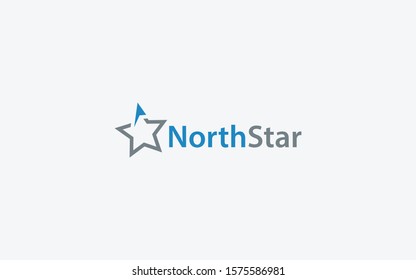 Star logo forms a symbol of direction to the north