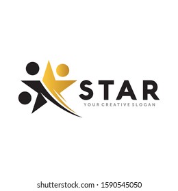 Star logo, Gold star logo, Success and Leader Logo Design inspiration