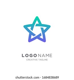 Star logo gradient. Simple gradient star logo