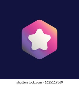 star logo icon app button isolated design element