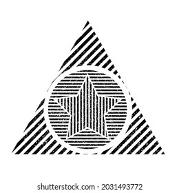 Star logo .  Icon design. Vector  . Abstract geometry element. Grunge textured geometrical shape .