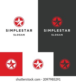 Plantilla de diseño plano de icono de logotipo de estrella 